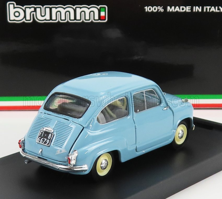 FIAT - 600 BERLINA 1-SERIES 1955 - AZZURRO CENERE - LIGHT BLUE Scale model car on Vroomi