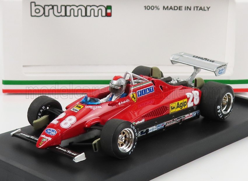 FERRARI - F1 126C2 N 28 3rd ITALY GP 1982 MARIO ANDRETTI - WITH DRIVER FIGURE - RED Scale model car on Vroomi