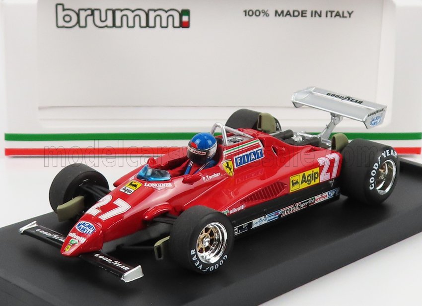 FERRARI - F1 126 C2 GP D'ITALIA 1982 N. 27 PATRICK TAMBAY - CON FIGURINA DEL PILOTA - ROSSO modellino in scala modellino Vroomi