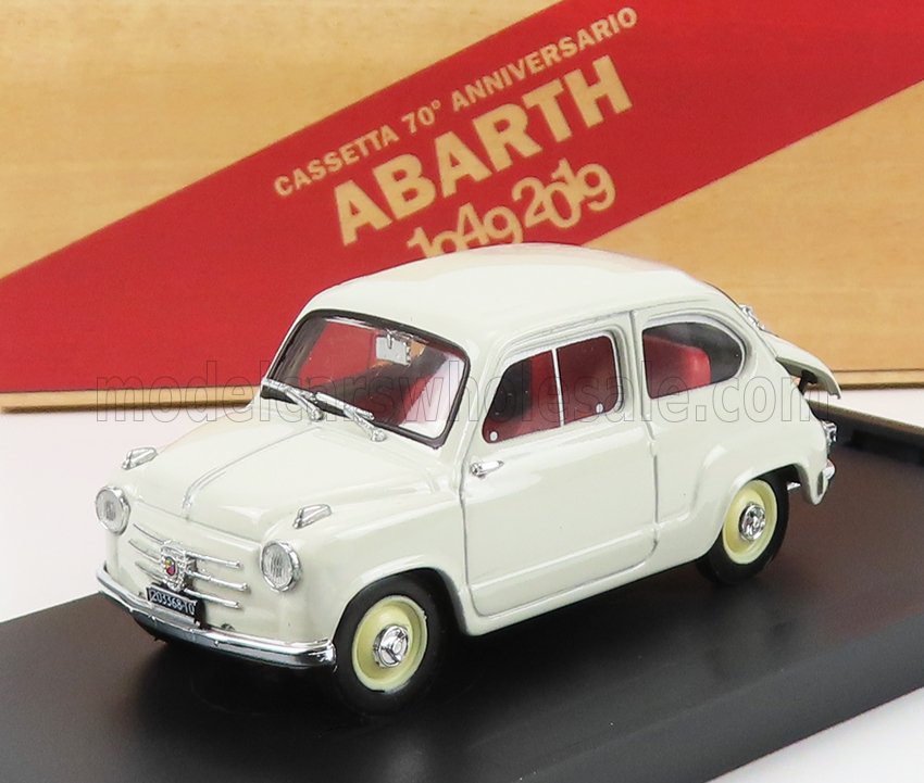 FIAT - 600 DERIVAZIONE ABARTH 750 1956 - LIGHT GREY Scale model car on Vroomi