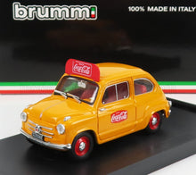 FIAT - 600 I SERIES VEICOLO PUBLICITARIO COCA-COLA OLIMPIADI DI ROMA 1960 - YELLOW Scale model car on Vroomi