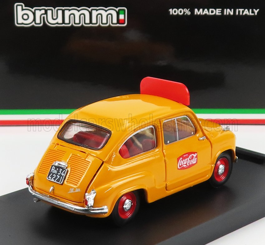 Fiat 600 I Series Veicolo Pubblicitario Coca-Cola Olimpiadi di Roma 1960 Brumm 1:43 scale model - image 2