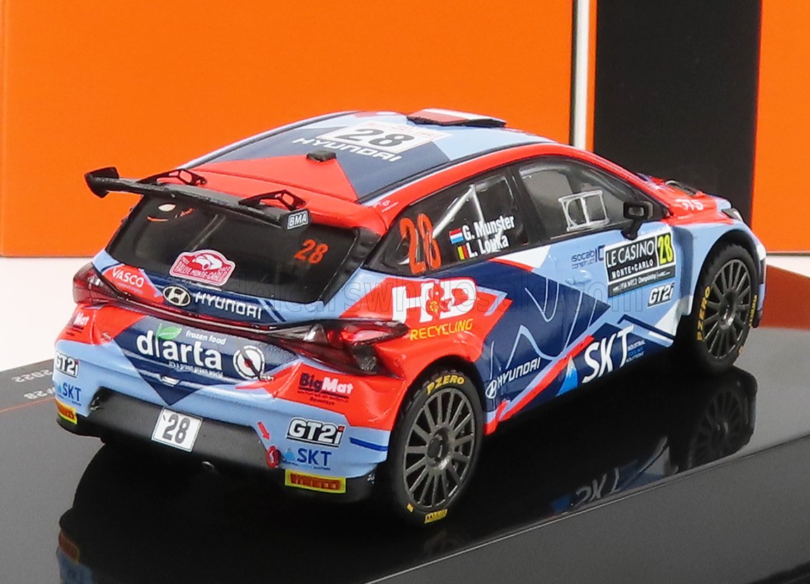 Voiture miniature Hyundai de rallye N 28 par Vroomi, livrée détaillée, réplique die-cast pour collectionneurs