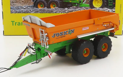 Detailed Joskin Trans-KTP 2250 agricultural trailer model in orange and green, available at Vroomi