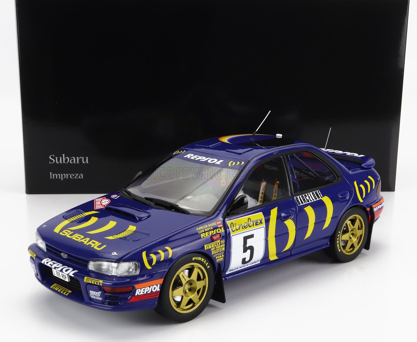 SUBARU - IMPREZA 555 REPSOL N 5 WINNER RALLY MONTECARLO 1995 C.SAINZ - L.MOYA - BLUE YELLOW