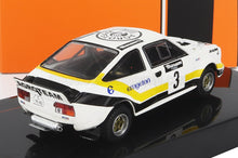 SKODA - 160RS MTX (versión nocturna) N.º 3 RALLY VALASSKAA ZIMA 1984 V. BLAHNA - P. SCOVANEK - BLANCO, NEGRO, AMARILLO Maqueta de coche en Vroomi