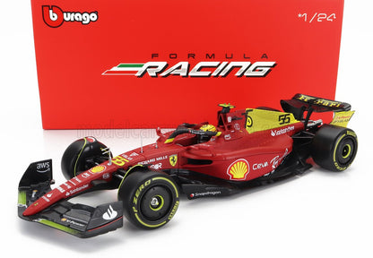 FERRARI | F1-75 SCUDERIA FERRARI N 55 4th MONZA GP ITALY 2022 CARLOS SAINZ - WITH PILOT AND SHOWCASE - EXCLUSIVE CARMODEL