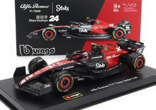 ALFA ROMEO | F1  C43 TEAM STAKE N 24 SEASON 2023 GUANYU ZHOU - CON PILOTA E VETRINA - WITH PILOT AND SHOWCASE - EXCLUSIVE CARMODEL