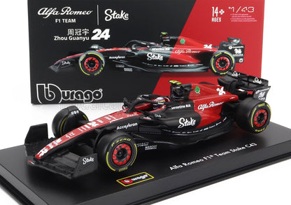 ALFA ROMEO | F1  C43 TEAM STAKE N 24 SEASON 2023 GUANYU ZHOU - CON PILOTA E VETRINA - WITH PILOT AND SHOWCASE -