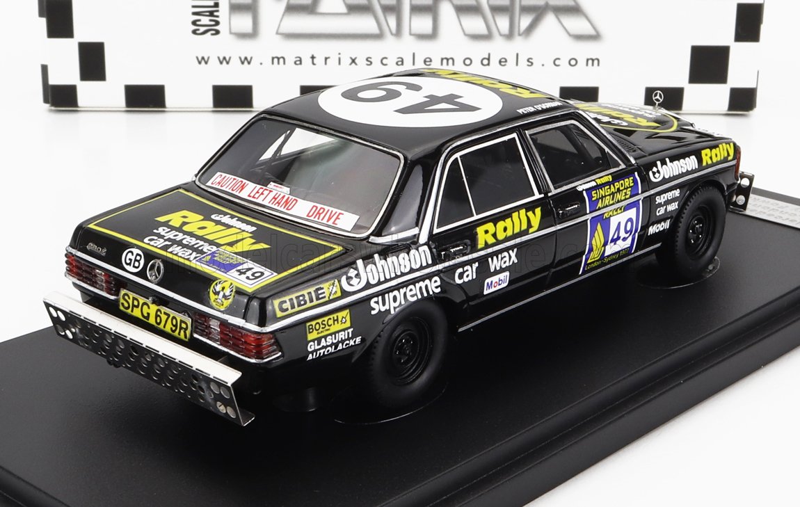 Mercedes-Benz E-Class 280E No. 49 T. Fowkes P. O'Gorman 2nd Rally London-Sidney Marathon 1977 Black Matrix Scale Models 1:43 scale model - image 2