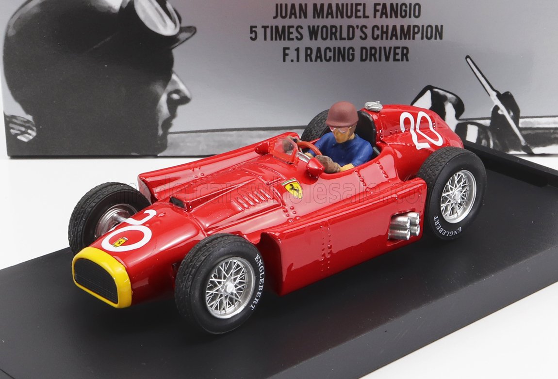 FERRARI - F1 D50 N 20 2nd MONACO GP JUAN MANUEL FANGIO 1956 WORLD CHAMPION - WITH DRIVER FIGURE - RED Scale model car on Vroomi