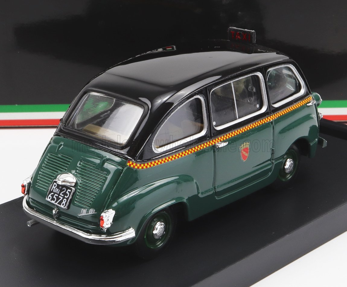 Fiat 600 Multipla I Series Taxi Roma 1956 Green Black Brumm 1:43 scale model - image 2
