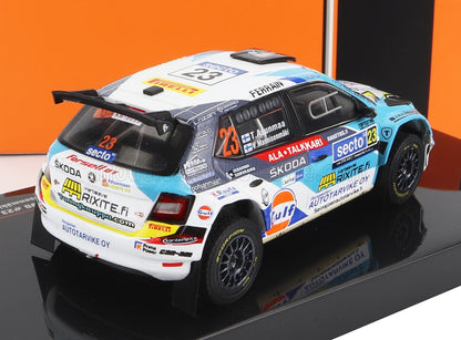 SKODA - FABIA RALLY2 EVO N 23 RALLY FINLAND 2022 T.ASUNMAA - V.MANNISENMAKI - LIGHT BLUE WHITE