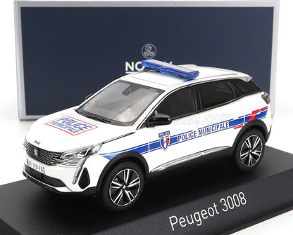 White Peugeot 3008 Municipal Police model car with blue siren, available through Vroomi