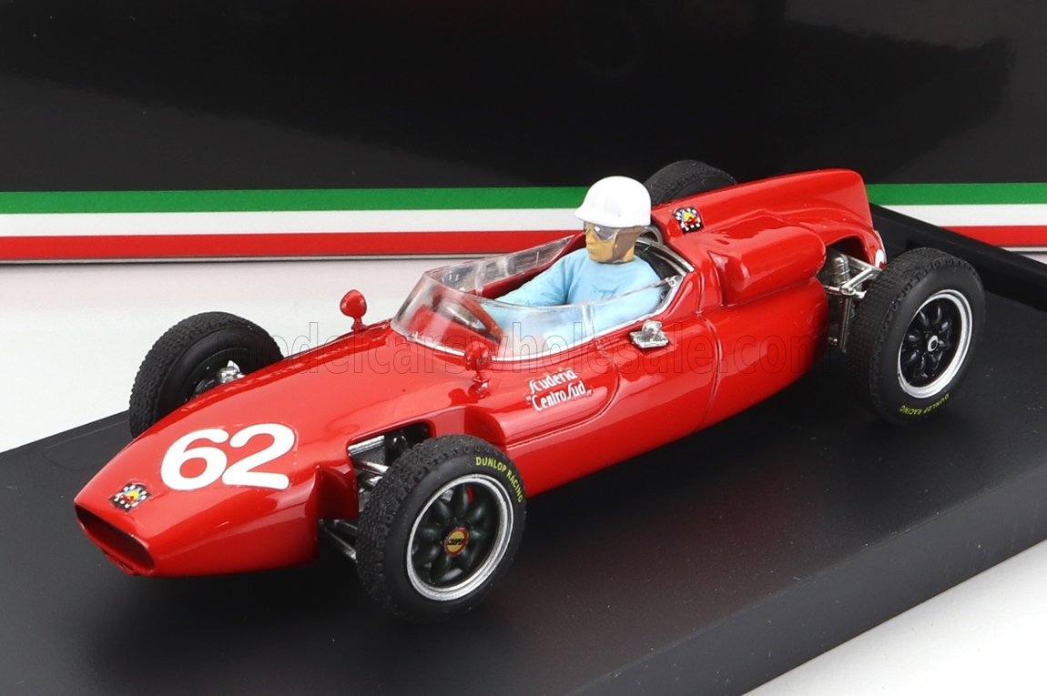 COOPER - F1 T53 MASERATI N 62 ITALY GP 1961 L.BANDINI - WITH DRIVER FIGURE - RED Scale model car on Vroomi