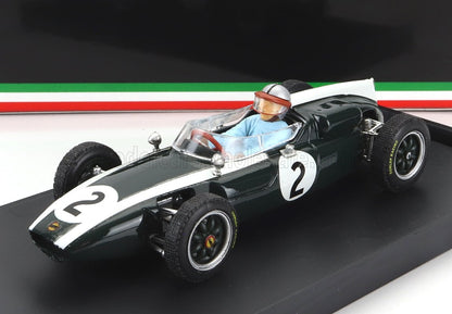 COOPER - F1 T53 N 2 BRITISH GP 1960 B.MCLAREN - WITH DRIVER FIGURE - GREEN WHITE Scale model car on Vroomi