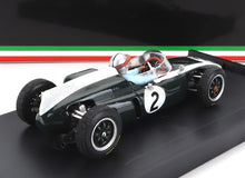 COOPER - F1 T53 N 2 BRITISH GP 1960 B.MCLAREN - WITH DRIVER FIGURE - GREEN WHITE Scale model car on Vroomi