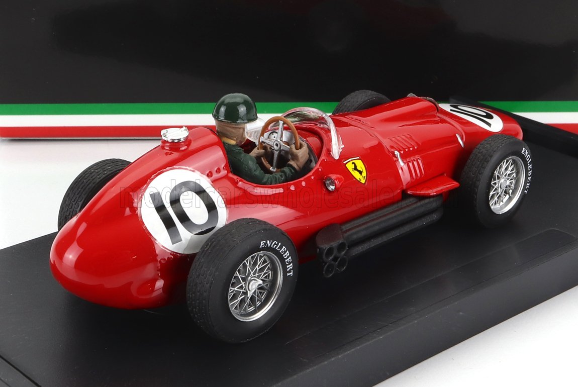 FERRARI - F1 801 N 10 3rd BRITISH GP 1957 M.HAWTHORN - WITH DRIVER FIGURE - RED Scale model car on Vroomi