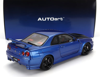 Blue Nissan Skyline GT-R Z-tune model car by AUTOart with black wheels, displayed with AUTOart box, available on Vroomi