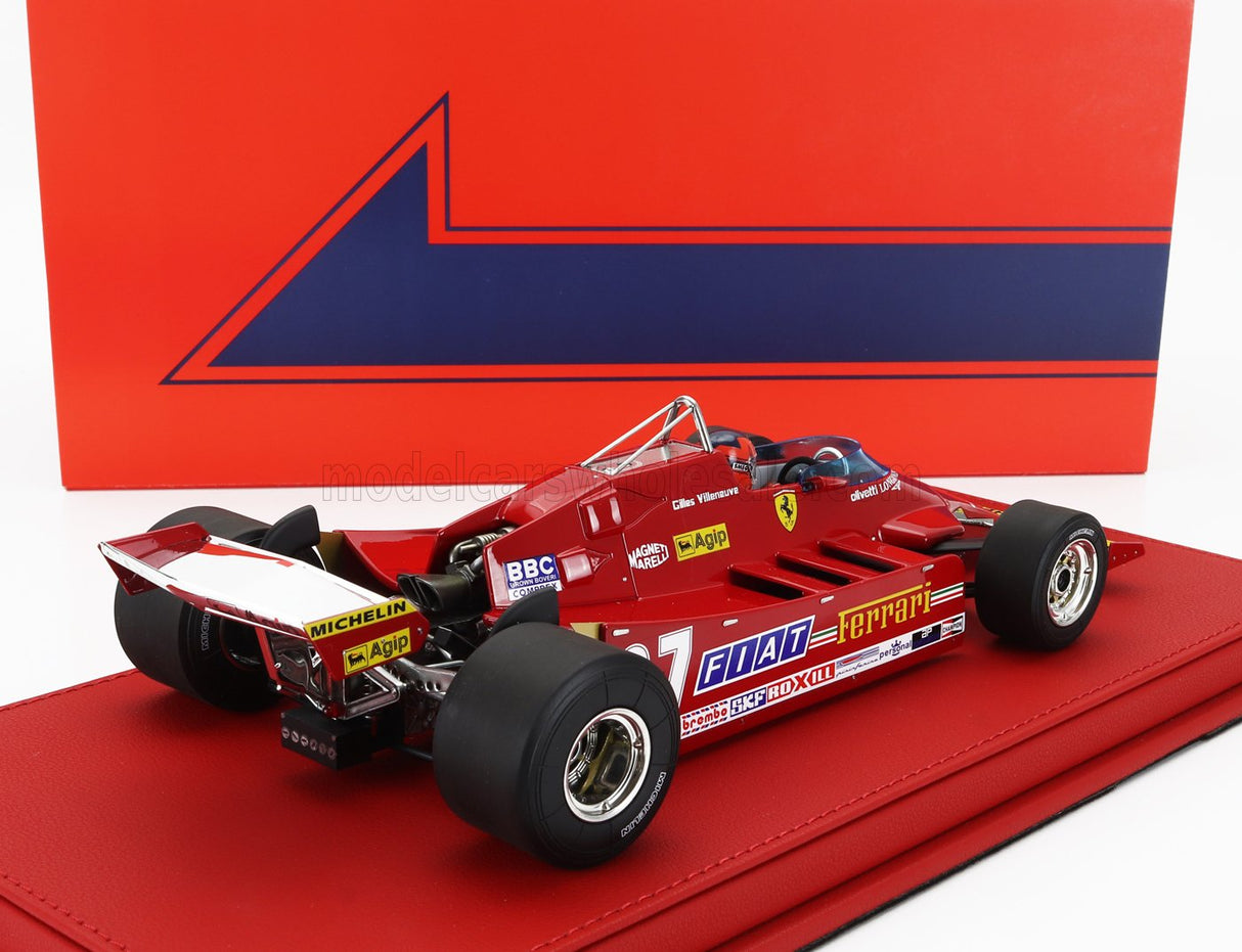 FERRARI | F1  126CX COMPREX TURBO N 27 USA OVEST LONG BEACH GP (with pilot figure) 1981 G.VILLENEUVE - CON VETRINA - WITH SHOWCASE