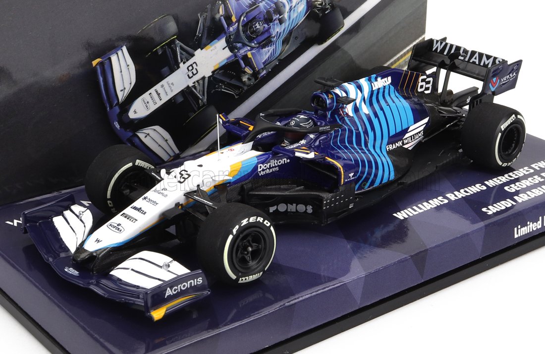 Williams FW43B Mercedes M12 EQ Power+ Williams Racing No. 63 George Russell Saudi Arabia GP 2021 Minichamps 1:43 scale model