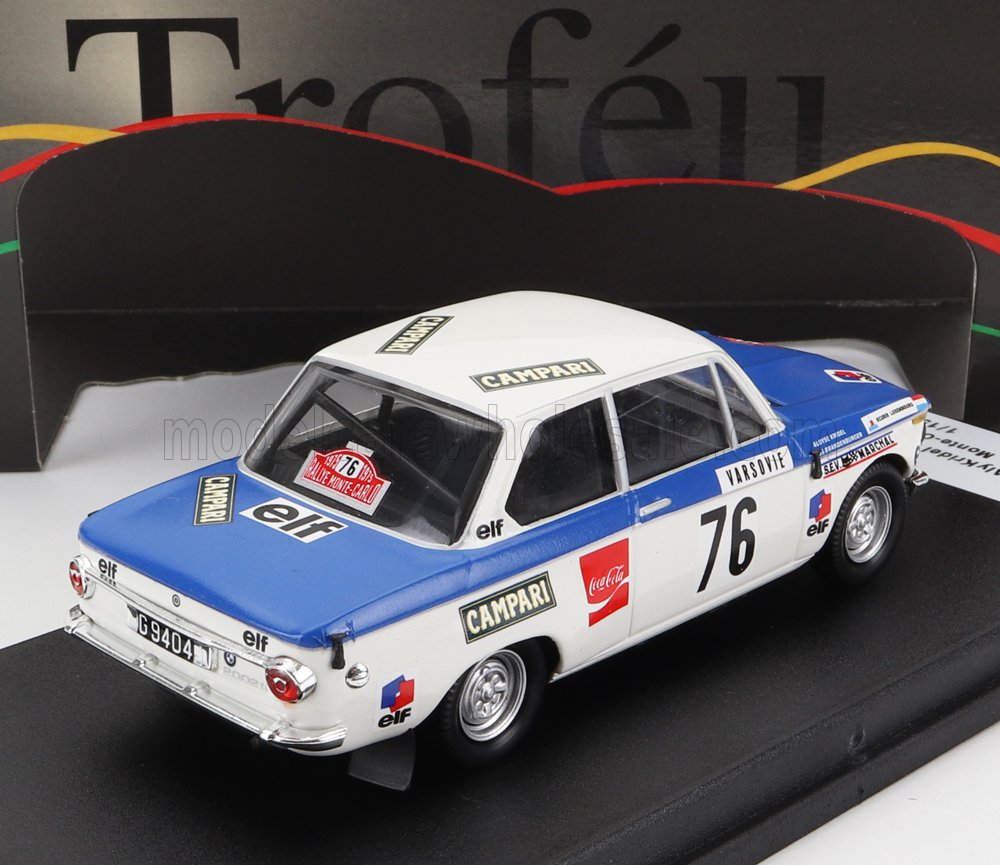 BMW 2002 Ti No. 76 A. Kridel J. Brandenburger Rally Monte Carlo 1973 Night Version Trofeu 1:43 scale model - image 2