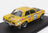 Voiture miniature rallye Opel Ascona 1904 GT 1973 jaune avec décalcomanies TAP et SACOR, présentée chez Vroomi
