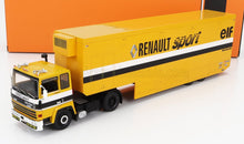 BERLIET - TR350 TRUCK TEAM F1 RENAULT ELF SPORT: CAMIÓN TRANSPORTADOR DE COCHES DE CARRERAS - AMARILLO. Maqueta de coche en Vroomi