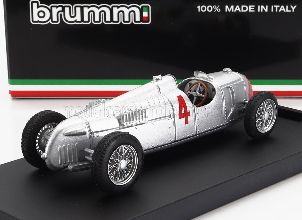 AUTO UNION - F1 TIPO C N. 4 CAMPIONE DEL MONDO GP DEL NÜRBURGRING 1936 BERND ROSEMAYER - modellino in scala SILVER modellino Vroomi