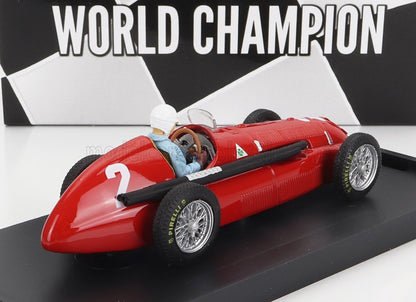 ALFA ROMEO - F1 158 N 2, VOITURE DU CHAMPION DU MONDE, VAINQUEUR DU GP D'ANGLETERRE, NINO FARINA, 1950 - AVEC FIGURINE DE PILOTE - ROUGE Maquette de voiture sur Vroomi