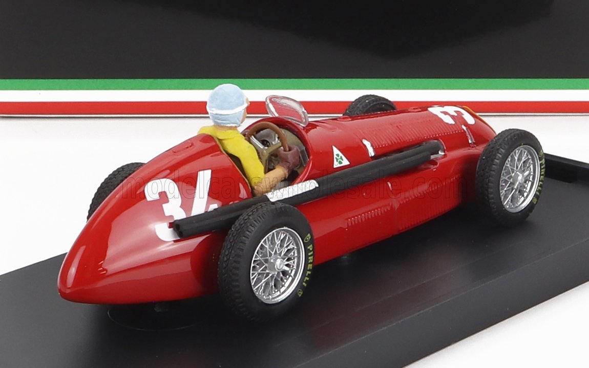 Alfa Romeo F1 158 No. 34 Juan Manuel Fangio Winner Monaco GP 1950 with Driver Brumm 1:43 scale model - image 2