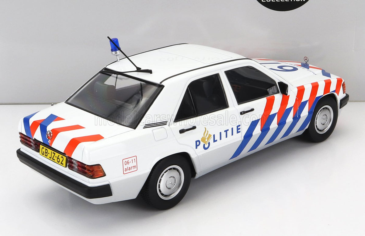 Mercedes-Benz 190E W201 No. 67 Police Dutch 1993 White Blue Red Triple 9 1:18 scale model - image 2