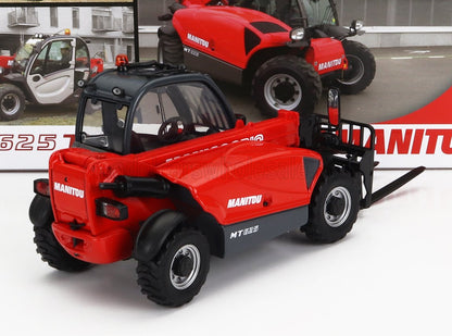 Red Manitou MT 625 telehandler scale model with black tires and cabin, available at Vroomi