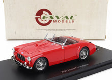 Red 1953 Allard K3 roadster model on black display base with Esval Models box, available on Vroomi