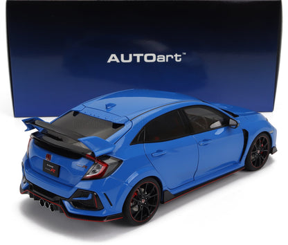 Blue Honda Civic Type R model car by AUTOart with black spoiler and red accents, available through Vroomi