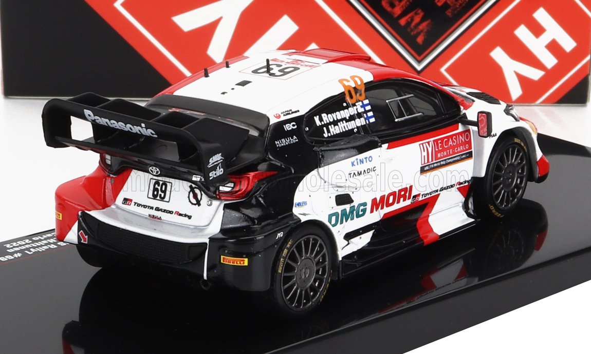 Voiture miniature Toyota GR Yaris Rally1 par Vroomi, livrée détaillée, réplique die-cast à l'échelle 1:18 pour collectionneurs