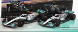 MERCEDES GP | F1 SET 2X W13E TEAM MERCEDES-AMG PETRONAS F1 N 44 3. BAHRAIN GP 2022 LEWIS HAMILTON + N 63 4. BAHRAIN GP 2022 GEORGE RUSSELL