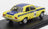Voiture miniature Dealer Opel Team jaune et bleue, numéro de course #14, sur socle noir chez Vroomi