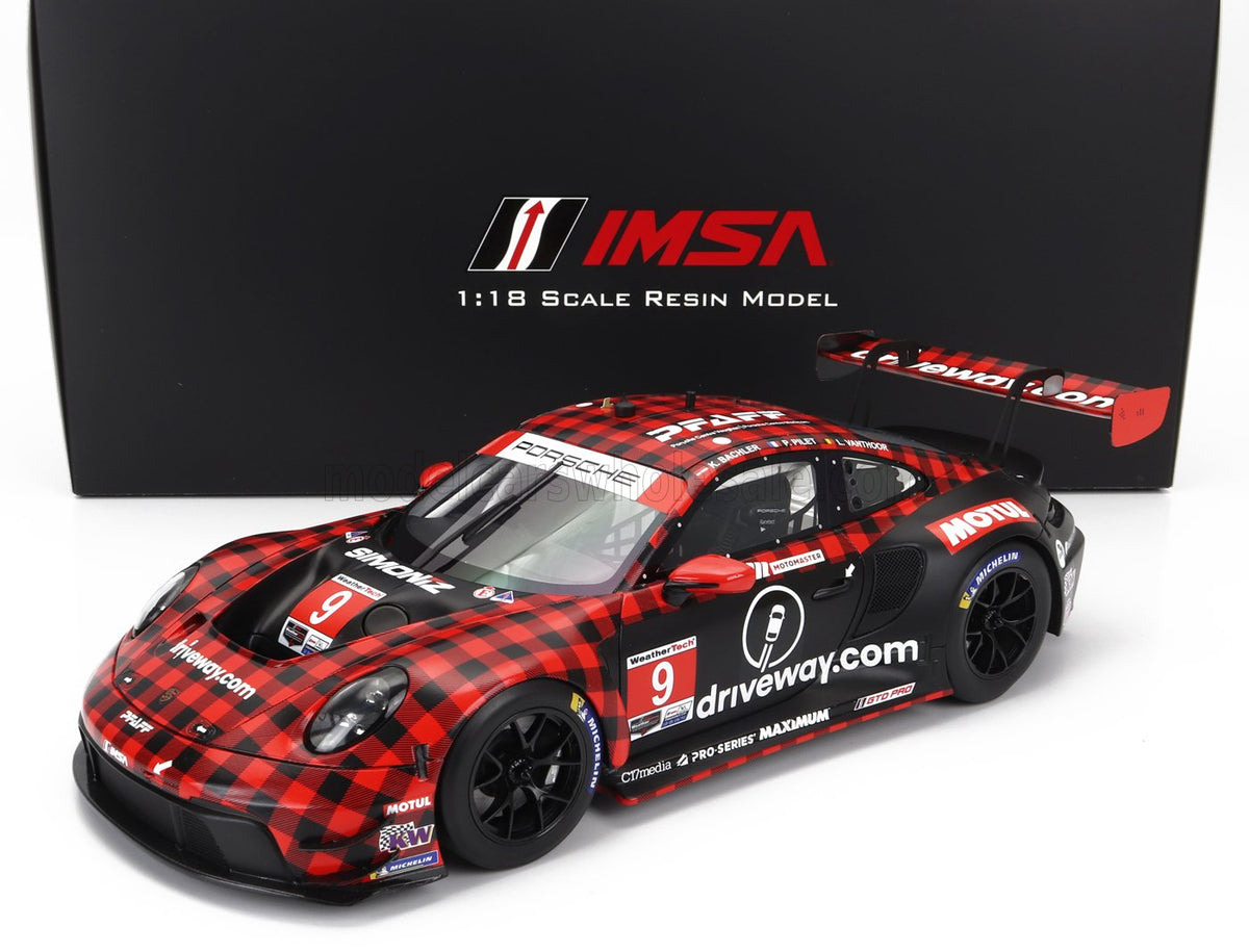 Porsche 911 992 GT3 R Pfaff Motorsports No. 9 Bachler Pilet Vanthoor Winner GTD Pro 12h Sebring 2023 TrueScale 1:18 scale model