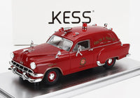 Modellino in scala Chevrolet National Ambulance 1954 rosso di KESS, esposto su Vroomi per collezionisti