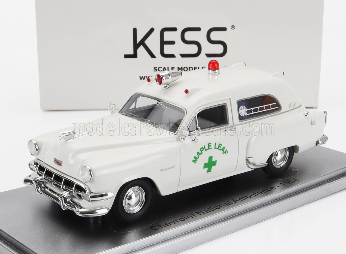 CHEVROLET - NATIONAL AMBULANCE MAPLE LEAF 1954 - WHITE - Vroomi