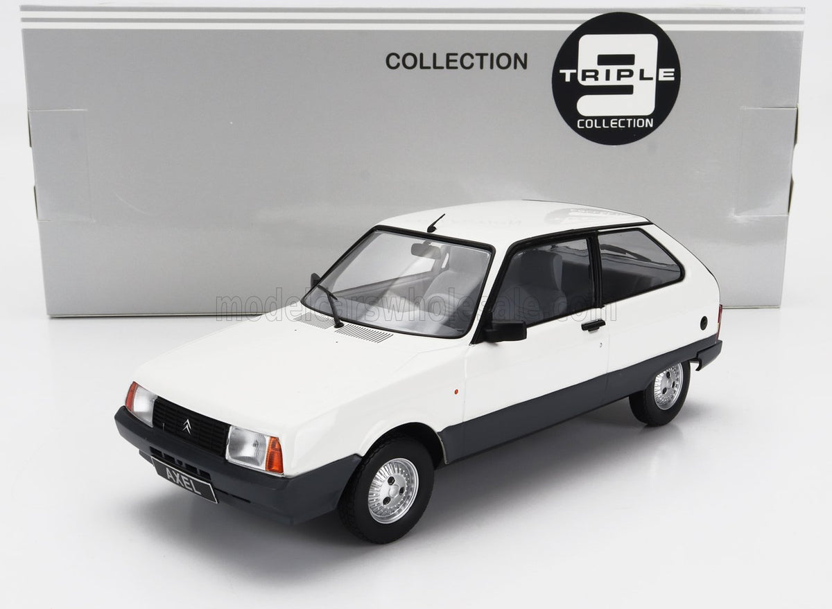 Citroën Axel 12 TRS 1990 White Grey Triple 9 1:18 scale model