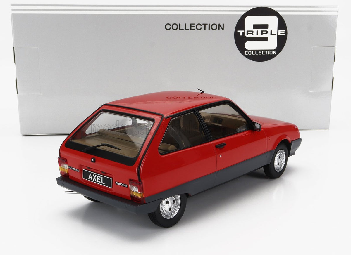 Citroën Axel 12 TRS 1990 Red Grey Triple 9 1:18 scale model - image 2