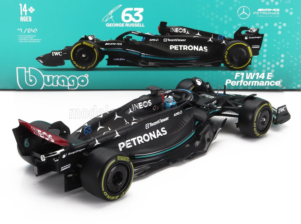 MERCEDES GP | F1 W14 TEAM MERCEDES-AMG PETRONAS FORMULA ONE N 63 SEASON 2023 GEORGE RUSSELL - WITH PILOT AND SHOWCASE