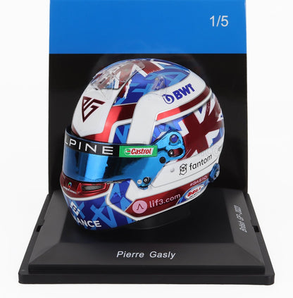 BELL - F1  CASQUE RENAULT A523 TEAM BWT ALPINE 10 GP DE GRANDE-BRETAGNE 2023 PIERRE GASLY - BLANC, BLEU, ROUGE