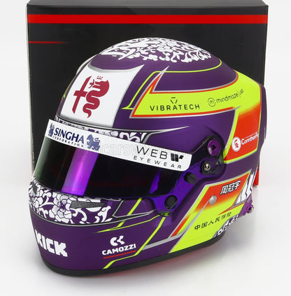 BELL HELMET | F1  CASCO HELMET ALFA ROMEO C43 TEAM STAKE N 24 SEASON 2023 GUANYU ZHOU