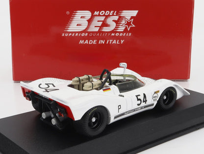 PORSCHE - 908/02 SPIDER N 54 6h BRANDS HATCH 1969 G.MITTER - U.SCHUTZ - BLANC ROUGE - Vroomi