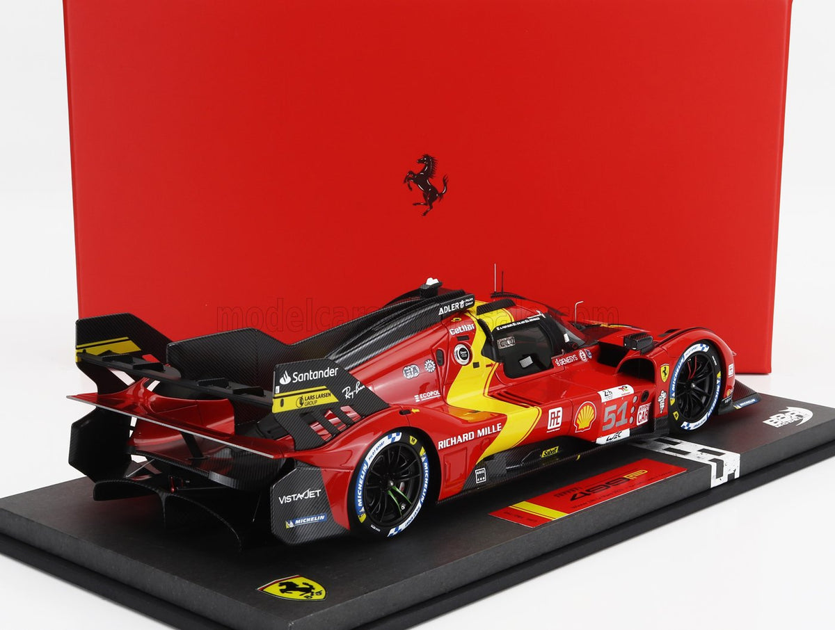 Ferrari 499P 3.0L Turbo V6 Ferrari AF Corse No. 51 Pier Guidi Calado Giovinazzi Winner 24h Le Mans 2023 with Showcase BBR Models 1:18 scale model - image 2