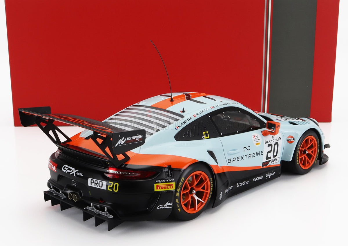 Porsche 911 991 GT3 R GPX Racing No. 20 Lietz Christensen Estre Winner 24h Spa 2019 IXO Models 1:18 scale model - image 2