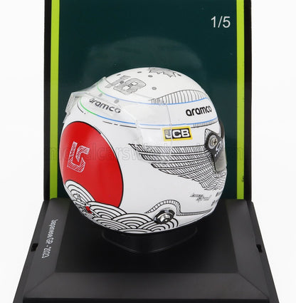 CASQUE STILO - F1  CASQUE ASTON MARTIN AMR23 TEAM ARAMCO COGNIZANT N° 18 GP DU JAPON 2023 LANCE STROLL - BLANC